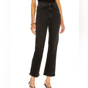 AGOLDE Pinch Waist High Rise Kick Jeans Washed Black 25
